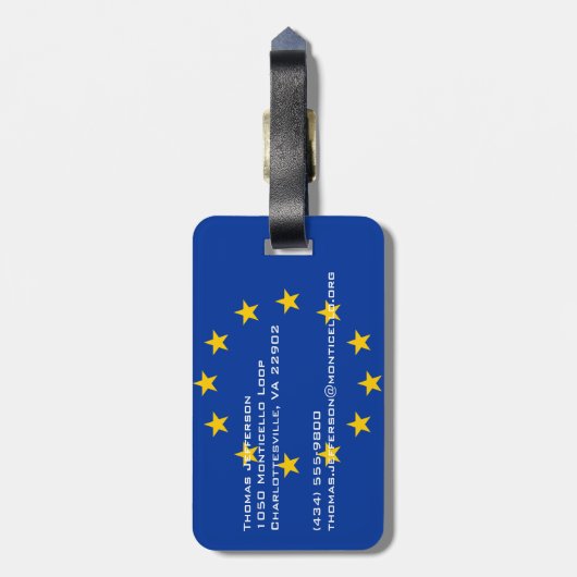 EU-vlag Bagagelabel (Achterkant verticaal)