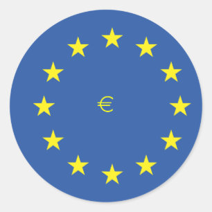 EU-vlag.met EURO-symbool Ronde Sticker