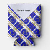 EU-vlag met Jouw naam Blikjeskoeler (Voorkant)