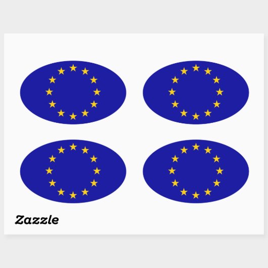 EU-vlag Ovale Sticker (Vel)