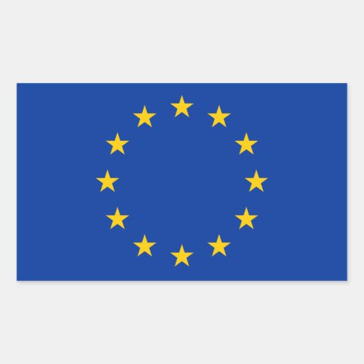 EU-vlag Rechthoekige Sticker (Voorkant)
