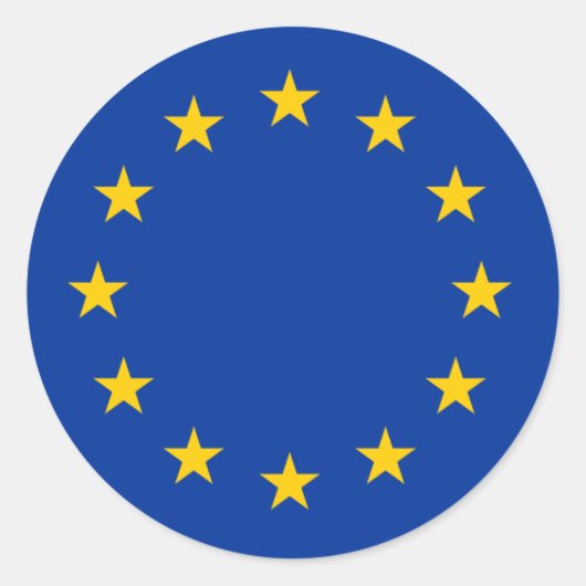 EU-vlag Ronde Sticker (Voorkant)
