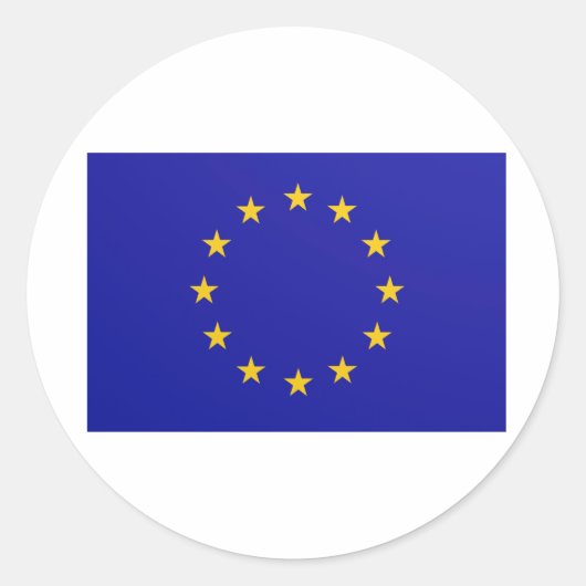 EU-vlag Ronde Sticker (Voorkant)