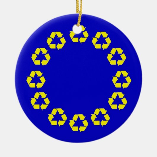 EU-vlag voor recycling Keramisch Ornament (Voorkant)