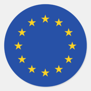 EU-vlaggen Ronde Sticker
