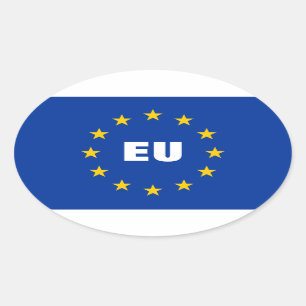 EU-vlaggenstickers EU Ovale Sticker