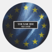 EU-zijde vlag Ronde Sticker (Voorkant)