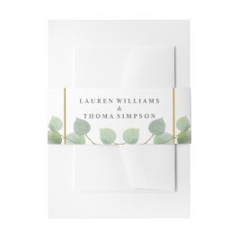 Eucalpytus Gold Glitter Uitnodigingen Wikkel