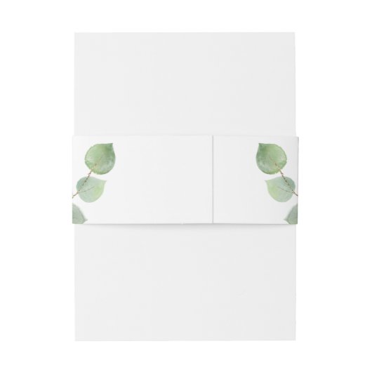 Eucalpytus Gold Glitter Uitnodigingen Wikkel (Achterkant Voorbeeld)