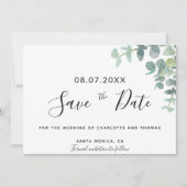 Eucaluptus greenery script bruiloft met datum (Voorkant)