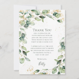 Eucalyptus 100ste verjaardag bedankkaart