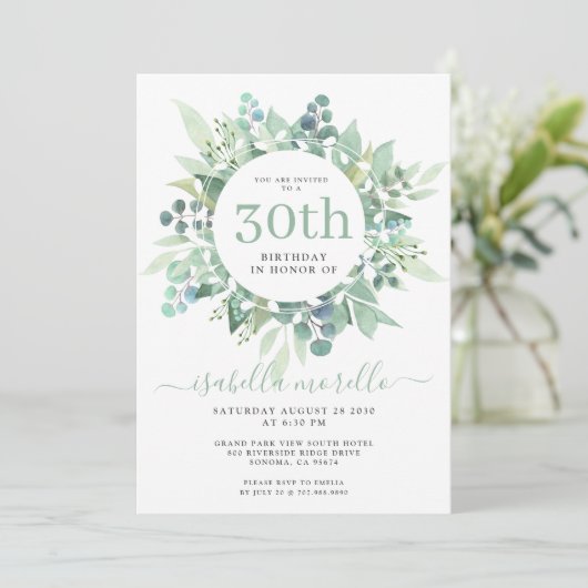Eucalyptus 30e anniversaire Invitation (Debout devant)