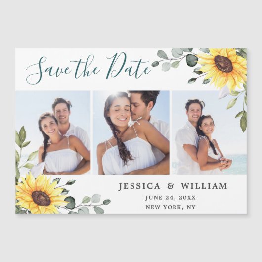 Eucalyptus 3 PHOTO Enregistrer la date Carte magné (Devant)