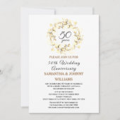 Eucalyptus 50e bruiloft Jubileum Foto Goud Kaart (Voorkant)