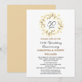 Eucalyptus 50e bruiloft Jubileum Foto Goud Kaart