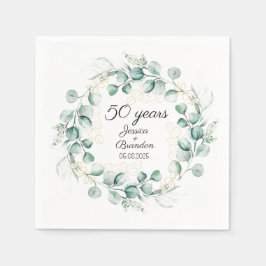 Eucalyptus 50e gouden bruiloft Jubileum Servet