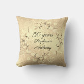 Eucalyptus 50ste gouden huwelijksjubileum  kussen (Voorkant)
