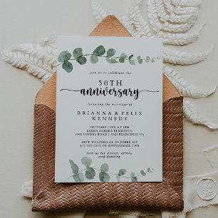 Eucalyptus 50th Wedding-Jubileum van de fijne puin Kaart