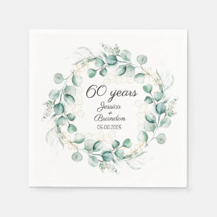 Eucalyptus 60e Diamant Bruiloft Jubileum Servet