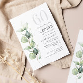 Eucalyptus 60th Birthday Greenery Invitation Notitiekaartje