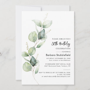 Eucalyptus 80th Birthday Party Botanical Kaart