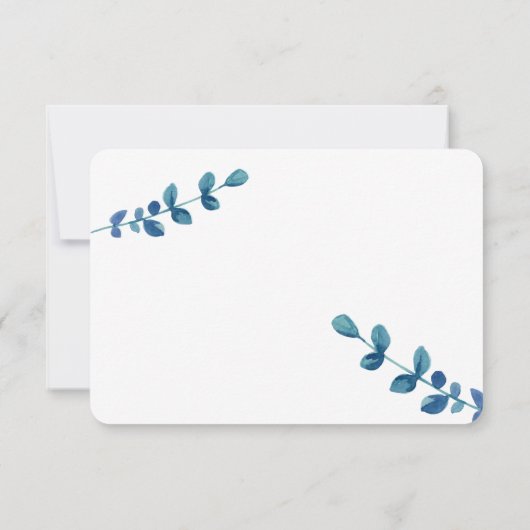 Eucalyptus à l'aquarelle simple RSVP sans envoi po (Dos)
