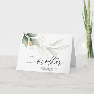 Eucalyptus aan broeder huwelijksdag cadeau van bru kaart