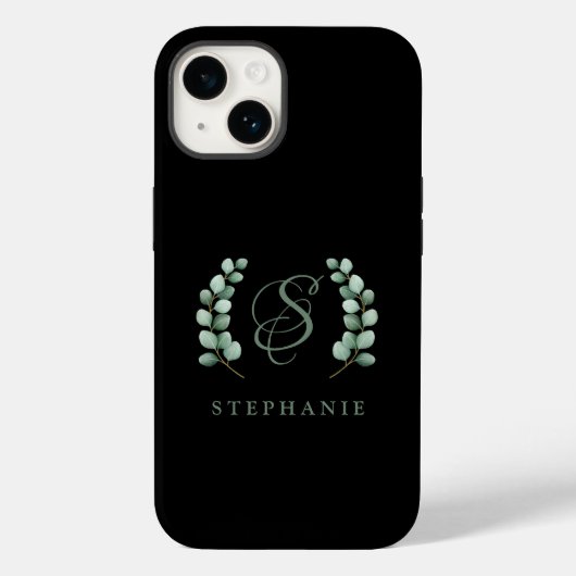 Eucalyptus - Aangepaste monogram bijtende eucalypt Case-Mate iPhone Case (Achterkant)