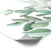 Eucalyptus Aangepaste Witte Groene Trouw Welkomstb Poster (Hoek)