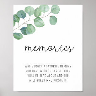 Eucalyptus - Affiche de souvenirs avec la mariée