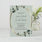 Eucalyptus All in One Website RSVP Sage Weddenscha Kaart (Staand voorkant)