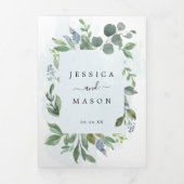 Eucalyptus All-in-One Wedding Invitations Drieluik Uitnodiging (Cover)