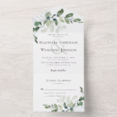 Eucalyptus Ampersand Chic Wedding All In One Uitnodiging (Binnen)