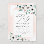 Eucalyptus anemone floral rustige bruiloft kaart (Voorkant / Achterkant)