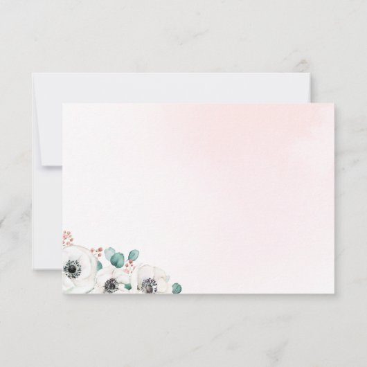 Eucalyptus anemone floral rustige dank u bedankkaart (Achterkant)