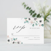 Eucalyptus anemone floral rustious bruiloft RSVP (Staand voorkant)