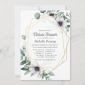 Eucalyptus Anemone Geometric Virtual Baby shower Kaart (Voorkant)