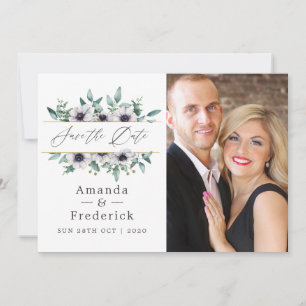 Eucalyptus Anemone Geometrische Trouwkaart Save The Date