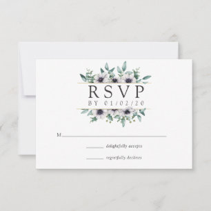 Eucalyptus Anemoon Geometrische Trouwkaart RSVP Kaartje