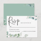 Eucalyptus antwoordkaarten, RSVP kaartje (Voorkant / Achterkant)