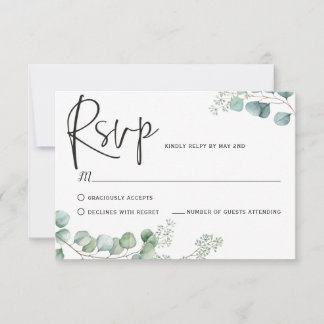 Eucalyptus antwoordkaarten, RSVP kaartje
