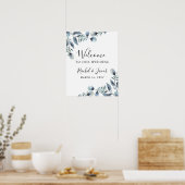 Eucalyptus aquarelle Affiche de bienvenue Mariage  (Cuisine)