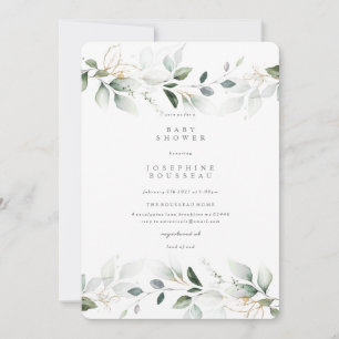 Eucalyptus Aquarelle Baby shower Or Invitation