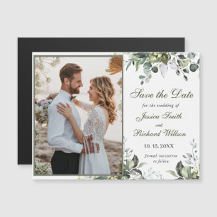 Eucalyptus Aquarelle Enregistrer la date Carte mag