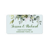 Eucalyptus Aquarelle Étiquette de adresse Floral (Devant)
