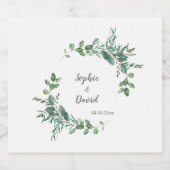 Eucalyptus Aquarelle Mariage Sparkling Wijnetiket (Enkel label)