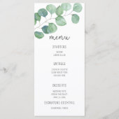Eucalyptus aquarelle - Menu de mariage (Devant)