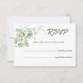 Eucalyptus Aquarelle Minimaliste Mariage Carte RSV (Devant)