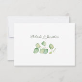 Eucalyptus Aquarelle Minimaliste Mariage Carte RSV (Dos)