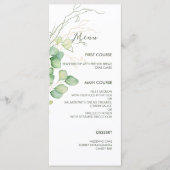 Eucalyptus Aquarelle Minimaliste Menu Mariage (Devant)